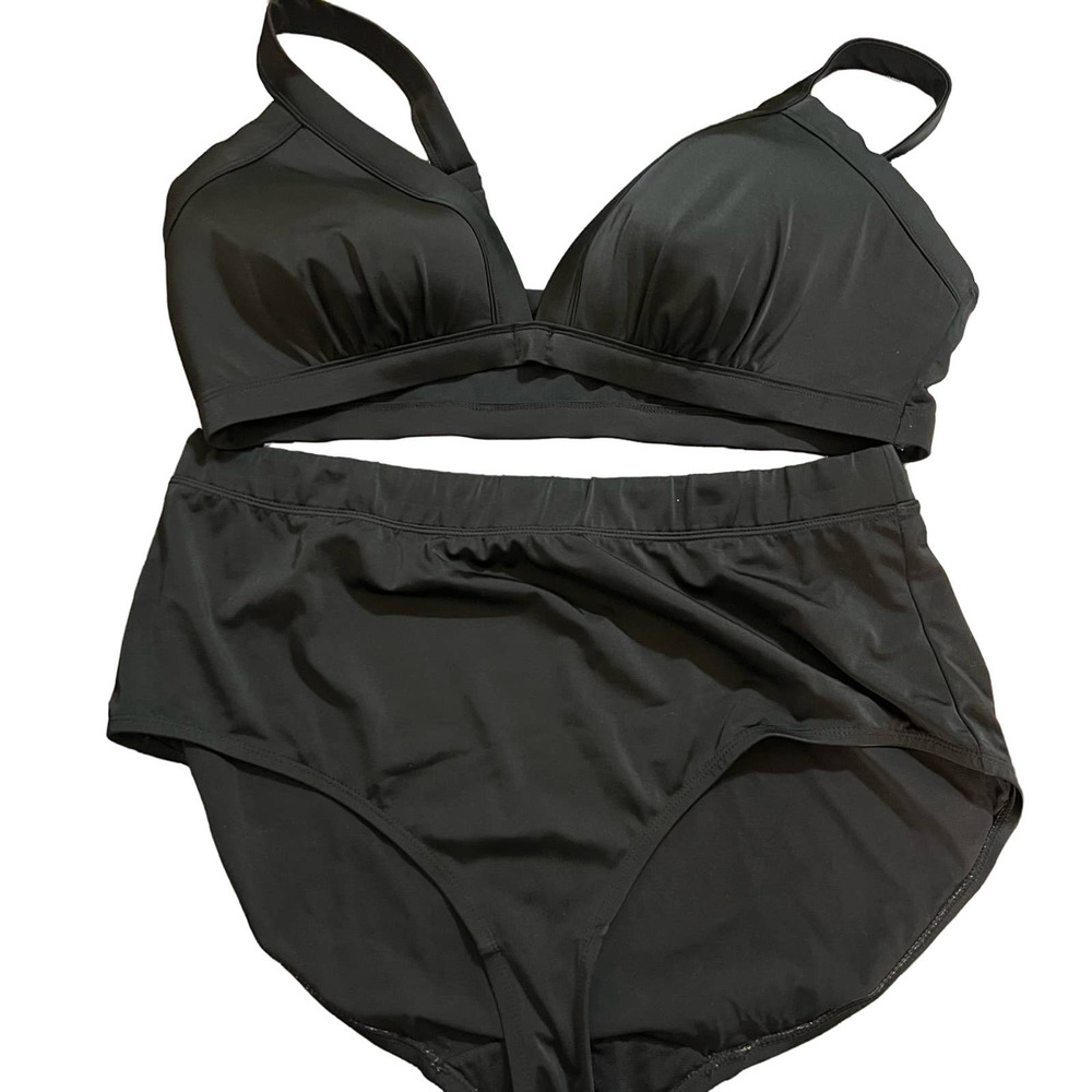 Swim by Cacique‎ Black Bikini Size 20 top 24 Bottom